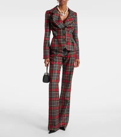 Vivienne Westwood Drunken Jacket With Tartan Wool Pattern In Multi