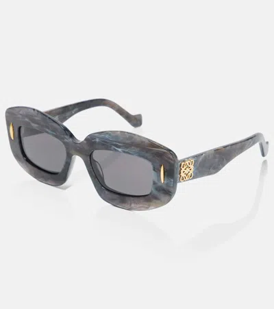 Loewe Silver Screen Chunky Acetate Rectangle Sunglasses