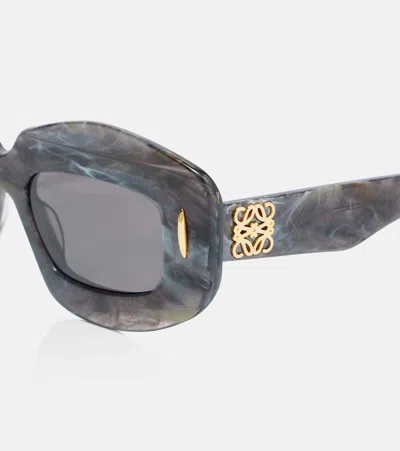 Loewe Silver Screen Chunky Acetate Rectangle Sunglasses