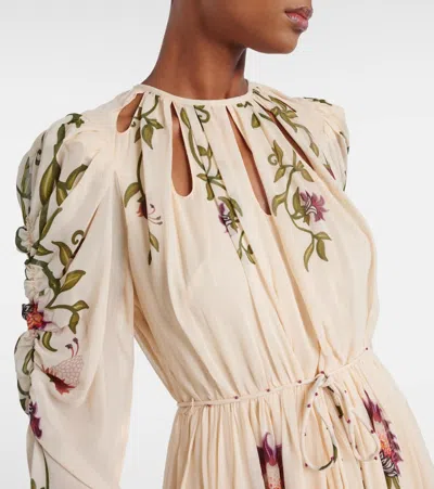 Farm Rio Multicolor Romantic Nature Long Sleeve Maxi Dress In Neutral |  ModeSens
