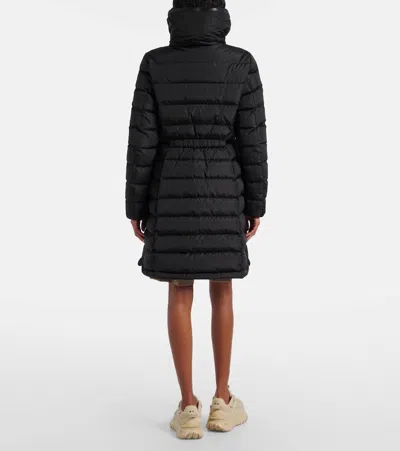 Moncler Black Flammette Down Jacket In Nylon Technique