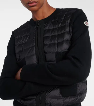 Moncler Padded Virgin Wool Zip-up Down Cardigan