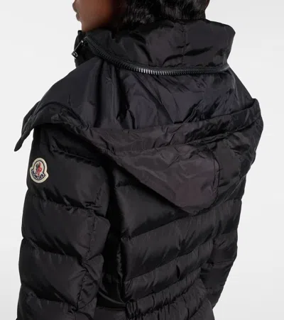 Moncler Black Flammette Down Jacket In Nylon Technique
