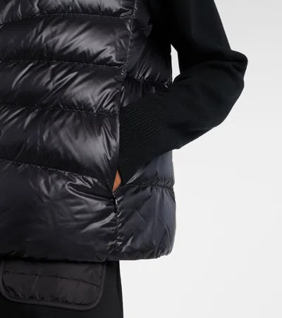 Moncler Womens Black Funnel-neck Brand-patch Regular-fit Shell-down Jacket