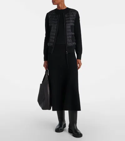 Moncler Padded Virgin Wool Zip-up Down Cardigan