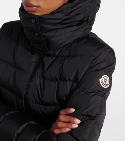 Moncler Black Flammette Down Jacket In Nylon Technique