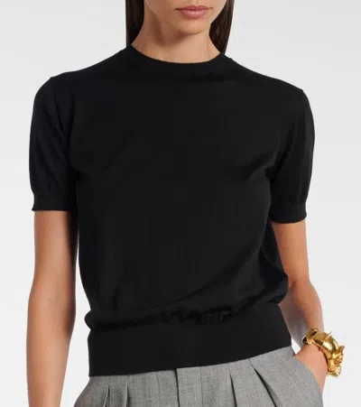 Saint Laurent Solid Wool Knit Sweater In Black