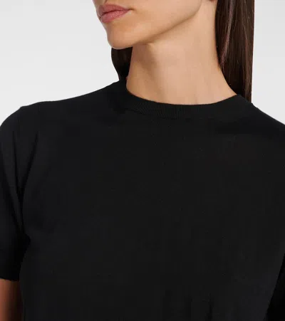 Saint Laurent Solid Wool Knit Sweater In Black