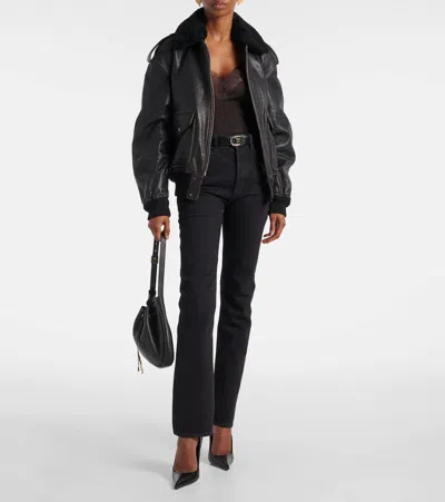 Saint Laurent 90s High-rise Flared Jeans In Black