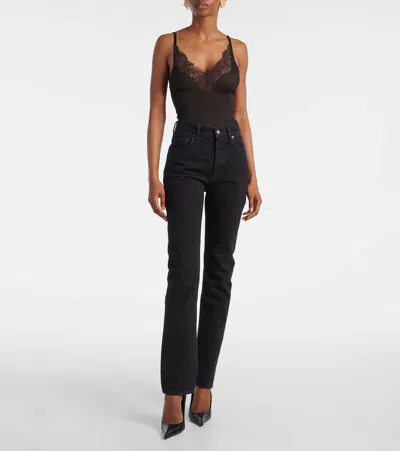 Saint Laurent 90s High-rise Flared Jeans In Black