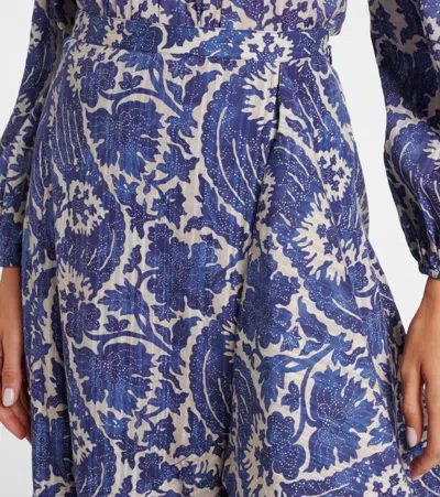 Ulla Johnson Sabina Printed Cotton-blend Maxi Skirt In Blue