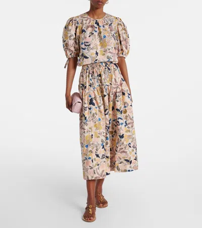 Ulla Johnson Coralie Short Sleeve Blouse Magnolia In Multi