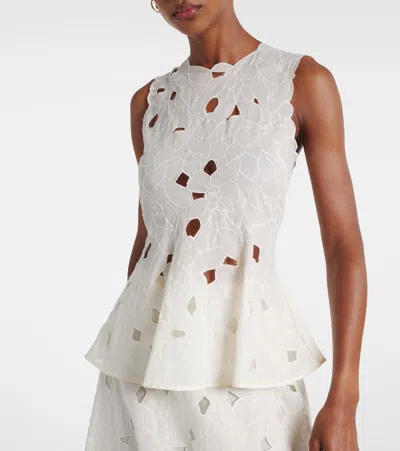 Ulla Johnson Ali Cutout Embroidered Cotton-voile Top