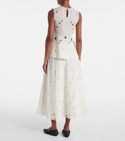 Ulla Johnson Ali Cutout Embroidered Cotton-voile Top