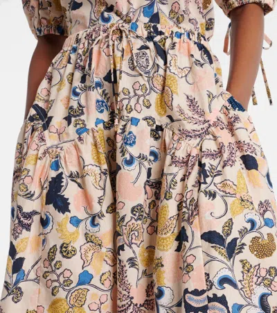 Ulla Johnson Rosen Floral Cotton Maxi Skirt In Multi