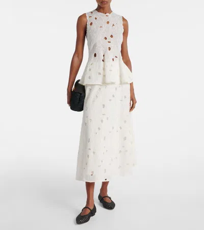Ulla Johnson Ali Cutout Embroidered Cotton-voile Top