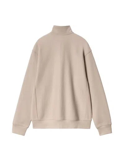 Carhartt Beige American Script Half Zip Sweatshirt In Neutral