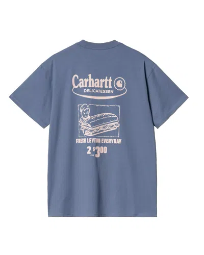 Carhartt Work In Progress Catalogue Oversize Organic Cotton Graphic T-shirt In Blue
