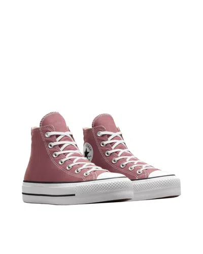 Converse All Star Chuck Taylor Canvas Lift High-top Sneakers With Pla In Brown