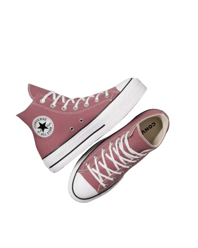 Converse All Star Chuck Taylor Canvas Lift High-top Sneakers With Pla In Brown