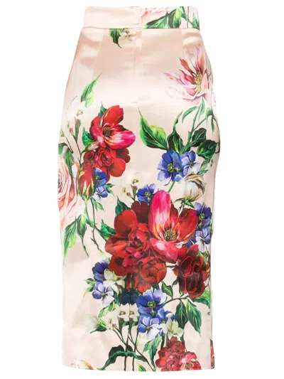 Dolce & Gabbana Longuette Skirt With Floral Print