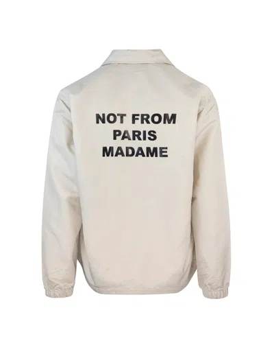 Drôle De Monsieur Beige Slogan Jacket In Neutral