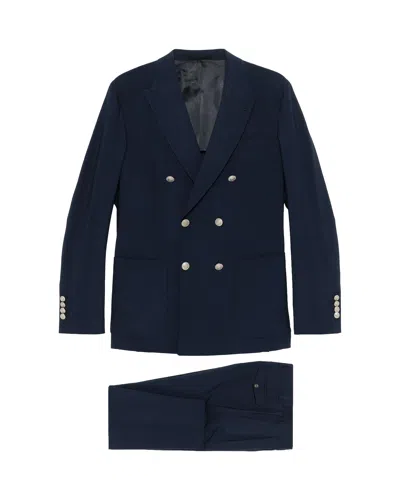 Eleventy Double-breasted Wool-blend Suit