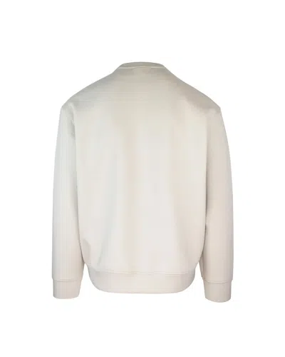 Emporio Armani Sweatshirt With Ecru Logo In Gray