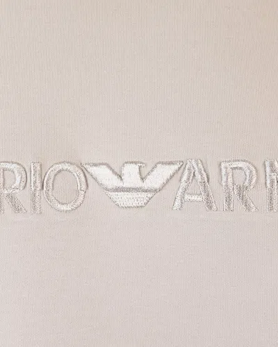 Emporio Armani Sweatshirt With Ecru Logo In Gray