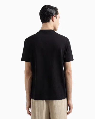 Emporio Armani Official Store Jersey T-shirt With Jacquard Logo