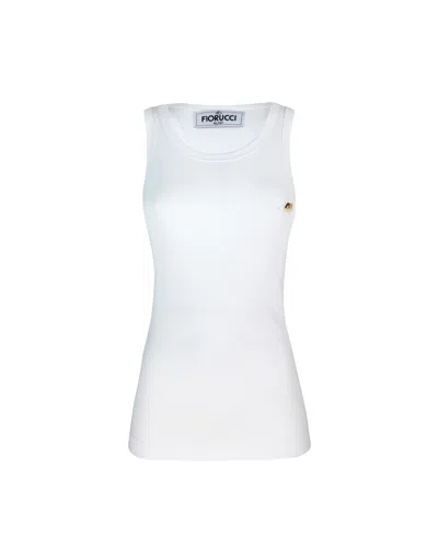 Fiorucci Angels Patch White Tank Top In White