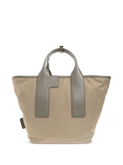 Furla Piuma Color Block Recycled Nylon Bag In Brown