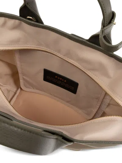Furla Piuma Color Block Recycled Nylon Bag In Brown