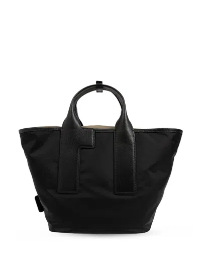 Furla Piuma Recycled Nylon Color Block Bag In Black