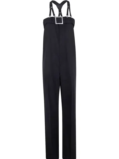 Jean Paul Gaultier Wool Tailored Overall With Suspender In Black