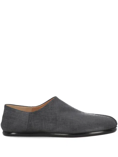 Maison Margiela Tabi Grey Branded Leather Slip On
