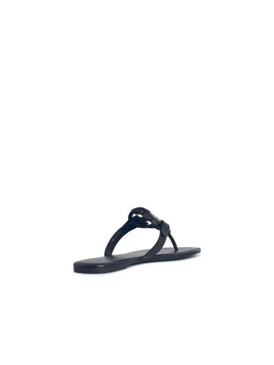 Tory Burch Miller Leather Flats Sandals In Black