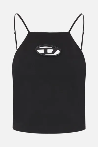 Diesel Women Black Stretch Polyester Blend T-wilight Top