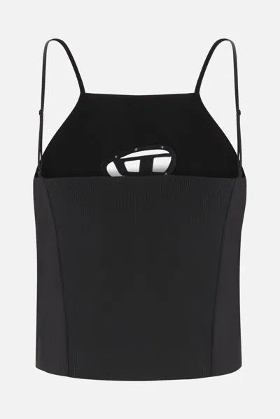 Diesel Women Black Stretch Polyester Blend T-wilight Top