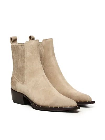 Golden Goose Debbie Sand Suede Ankle Boots In Neutral