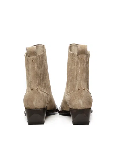 Golden Goose Debbie Sand Suede Ankle Boots In Neutral