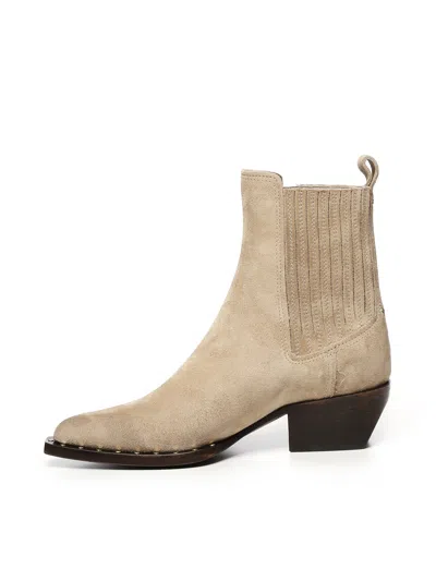 Golden Goose Debbie Sand Suede Ankle Boots In Neutral