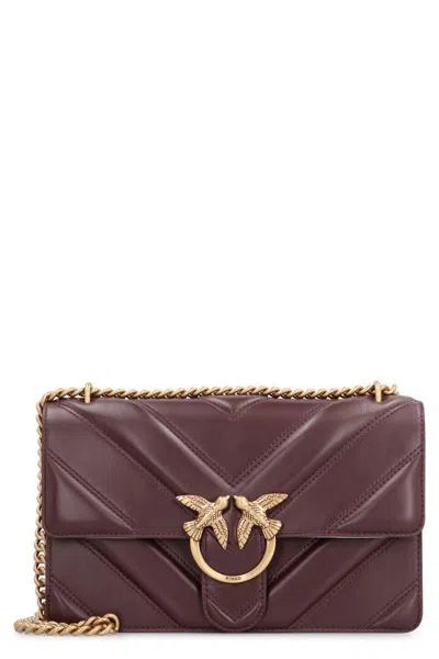 Pinko Love Bag Leather Crossbody Bag In Brown
