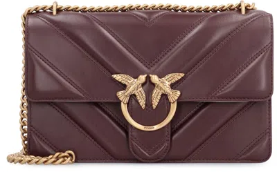 Pinko Love Bag Leather Crossbody Bag In Brown