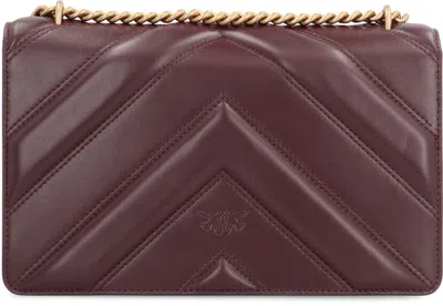 Pinko Love Bag Leather Crossbody Bag In Brown