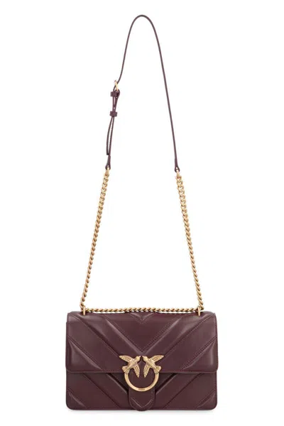 Pinko Love Bag Leather Crossbody Bag In Brown