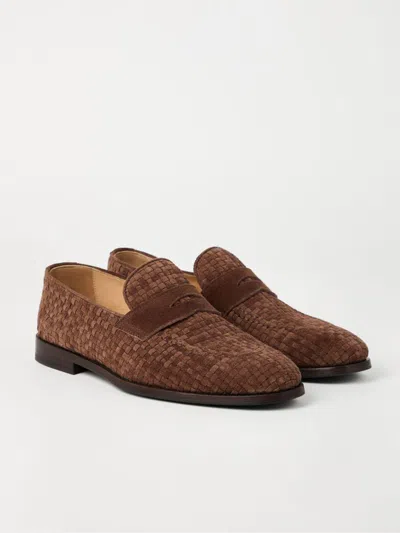 Brunello Cucinelli Suede Loafer With Interwined Motif