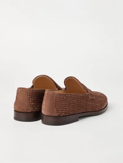 Brunello Cucinelli Suede Loafer With Interwined Motif
