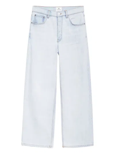 Anine Bing Womens Ultra Bleached Manon Wide-leg Denim Jeans In Blue