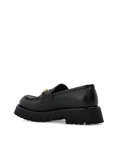 Gucci Black Calf Leather Loafers With Clamp In Black